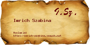 Imrich Szabina névjegykártya
